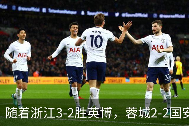 随着浙江3-2胜英博，蓉城2-2国安，泰山1-2，中超最新积分榜出炉